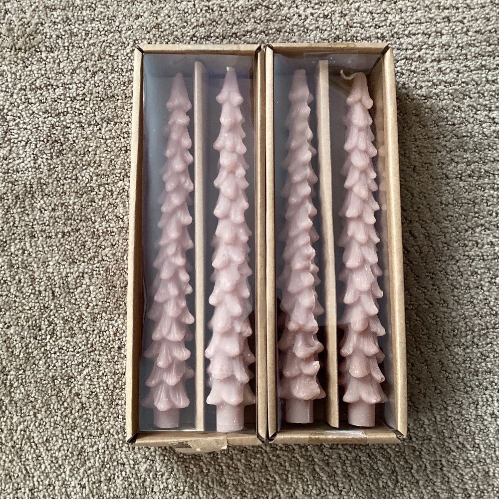4 Tree Shaped Taper Candles, NEW in Box
